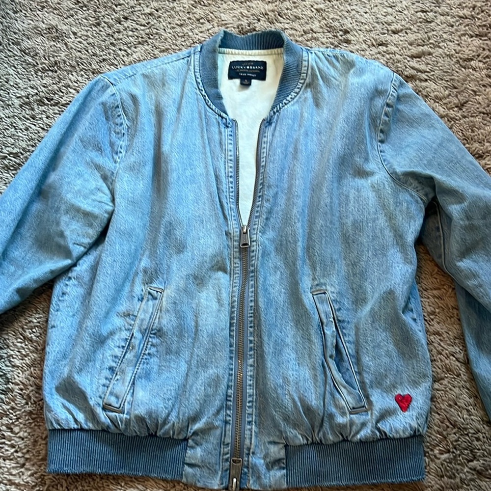 Lucky Brand denim bomber jacket. Size S